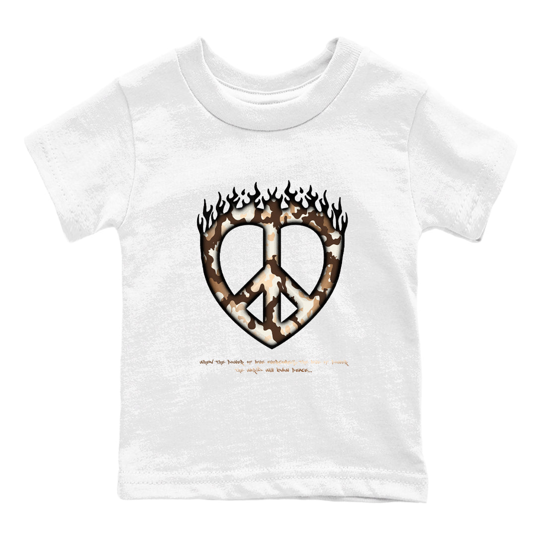 5s Golden Ticket shirts to match jordans Love Peace best t shirts to wear with jordans Air Jordan 5 Golden Ticket match shoes to clothes SNRT Sneaker Tees Youth Baby White 2 tee