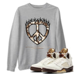 5s Golden Ticket shirts to match jordans Love Peace best t shirts to wear with jordans Air Jordan 5 Golden Ticket match shoes to clothes SNRT Sneaker Tees unisex cotton Heather Grey 1 shirts