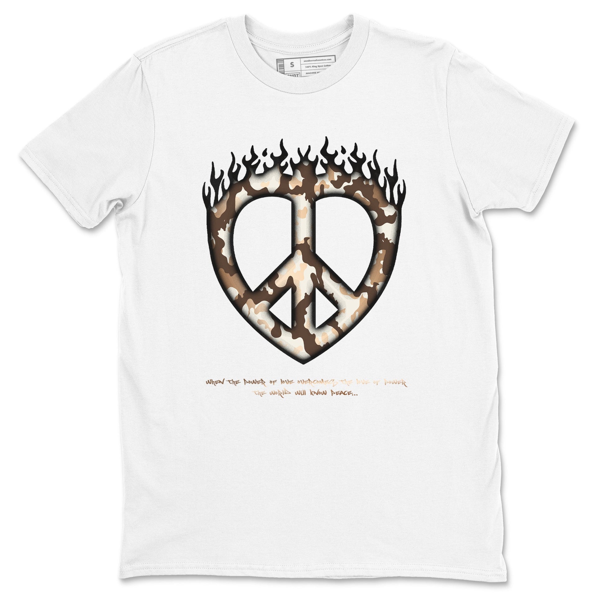 5s Golden Ticket shirts to match jordans Love Peace best t shirts to wear with jordans Air Jordan 5 Golden Ticket match shoes to clothes SNRT Sneaker Tees unisex cotton White 2 shirts