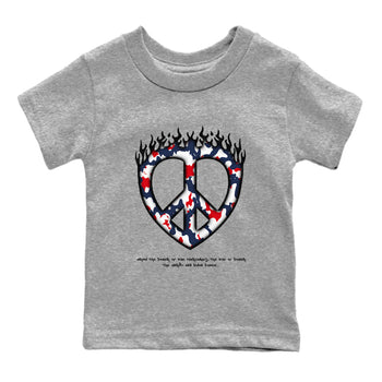 6s White And Midnight Navy shirts to match jordans Love Peace sneaker match tees Air Jordan 6 White And Midnight Navy SNRT Sneaker Release Tees Youth Baby Heather Grey 2 crew neck shirts