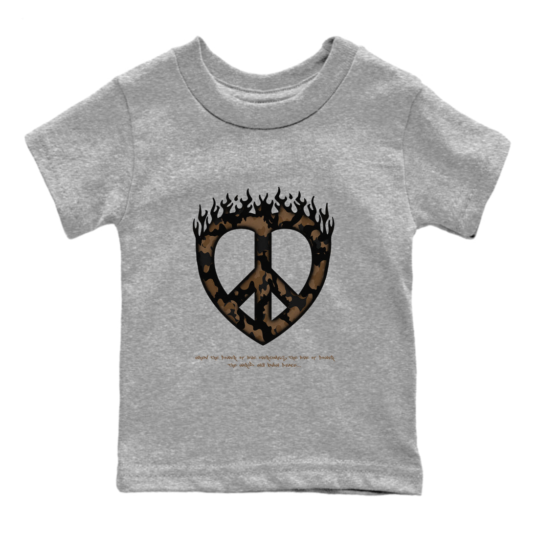 Jordan Jumpman Jack TR Travis Scott Dark Mocha shirts to match jordans Love Peace sneaker match tees Jordan Jumpman Jack Travis Scott Dark Mocha match shoes to clothes SNRT Sneaker Tees Youth Baby Heather Grey 2 tee