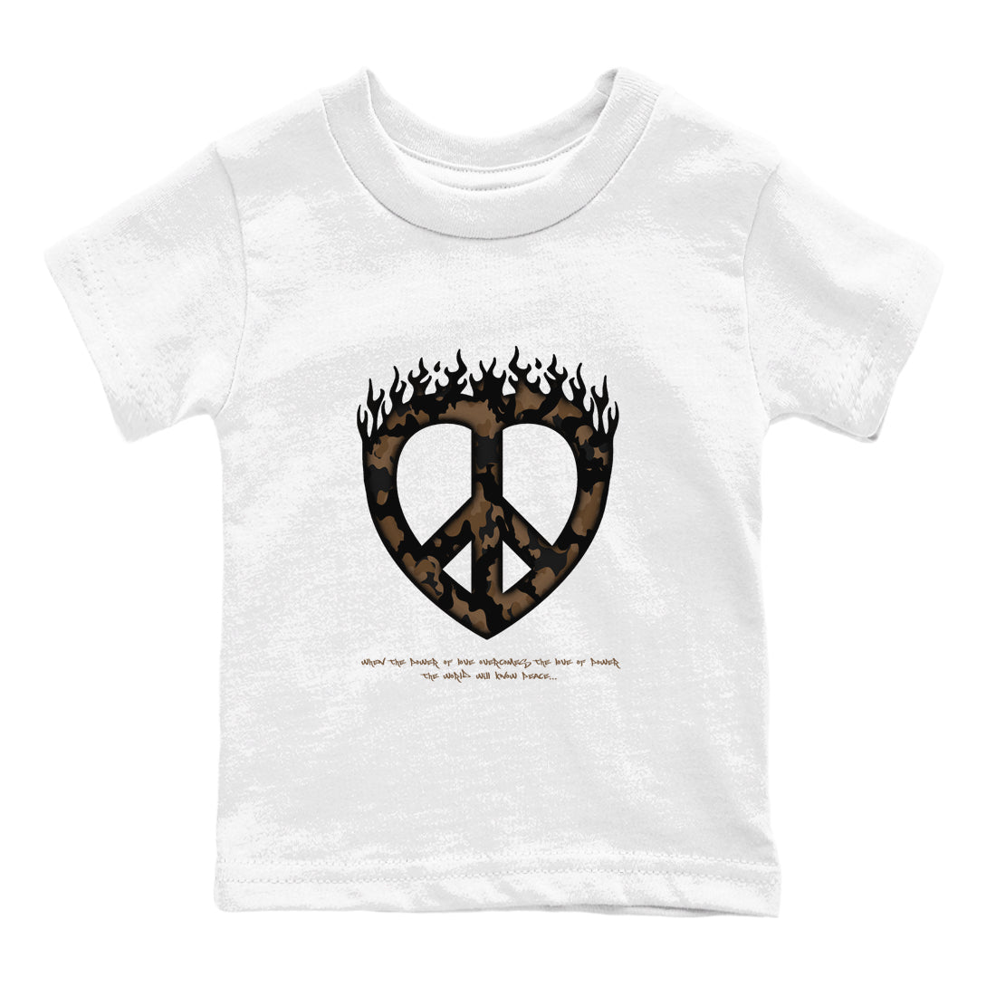 Jordan Jumpman Jack TR Travis Scott Dark Mocha shirts to match jordans Love Peace sneaker match tees Jordan Jumpman Jack Travis Scott Dark Mocha match shoes to clothes SNRT Sneaker Tees Youth Baby White 2 tee