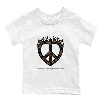 Jordan Jumpman Jack TR Travis Scott Dark Mocha shirts to match jordans Love Peace sneaker match tees Jordan Jumpman Jack Travis Scott Dark Mocha match shoes to clothes SNRT Sneaker Tees Youth Baby White 2 tee