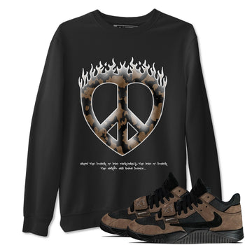 Jordan Jumpman Jack TR Travis Scott Dark Mocha shirts to match jordans Love Peace sneaker match tees Jordan Jumpman Jack Travis Scott Dark Mocha match shoes to clothes SNRT Sneaker Tees unisex cotton Black 1 shirts