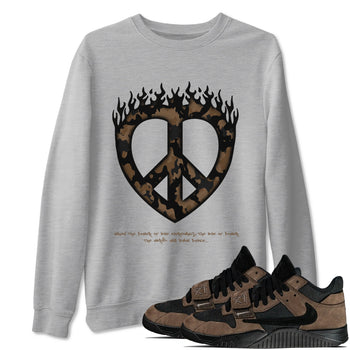 Jordan Jumpman Jack TR Travis Scott Dark Mocha shirts to match jordans Love Peace sneaker match tees Jordan Jumpman Jack Travis Scott Dark Mocha match shoes to clothes SNRT Sneaker Tees unisex cotton Heather Grey 1 shirts