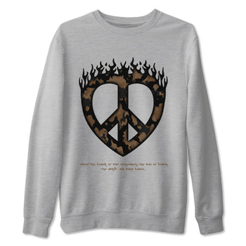 Jordan Jumpman Jack TR Travis Scott Dark Mocha shirts to match jordans Love Peace sneaker match tees Jordan Jumpman Jack Travis Scott Dark Mocha match shoes to clothes SNRT Sneaker Tees unisex cotton Heather Grey 2 shirts