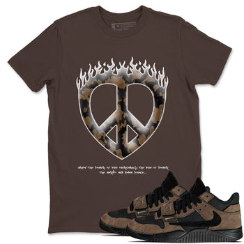 Jordan Jumpman Jack TR Travis Scott Dark Mocha shirts to match jordans Love Peace sneaker match tees Jordan Jumpman Jack Travis Scott Dark Mocha match shoes to clothes SNRT Sneaker Tees unisex cotton Dark Chocolate 1 shirts