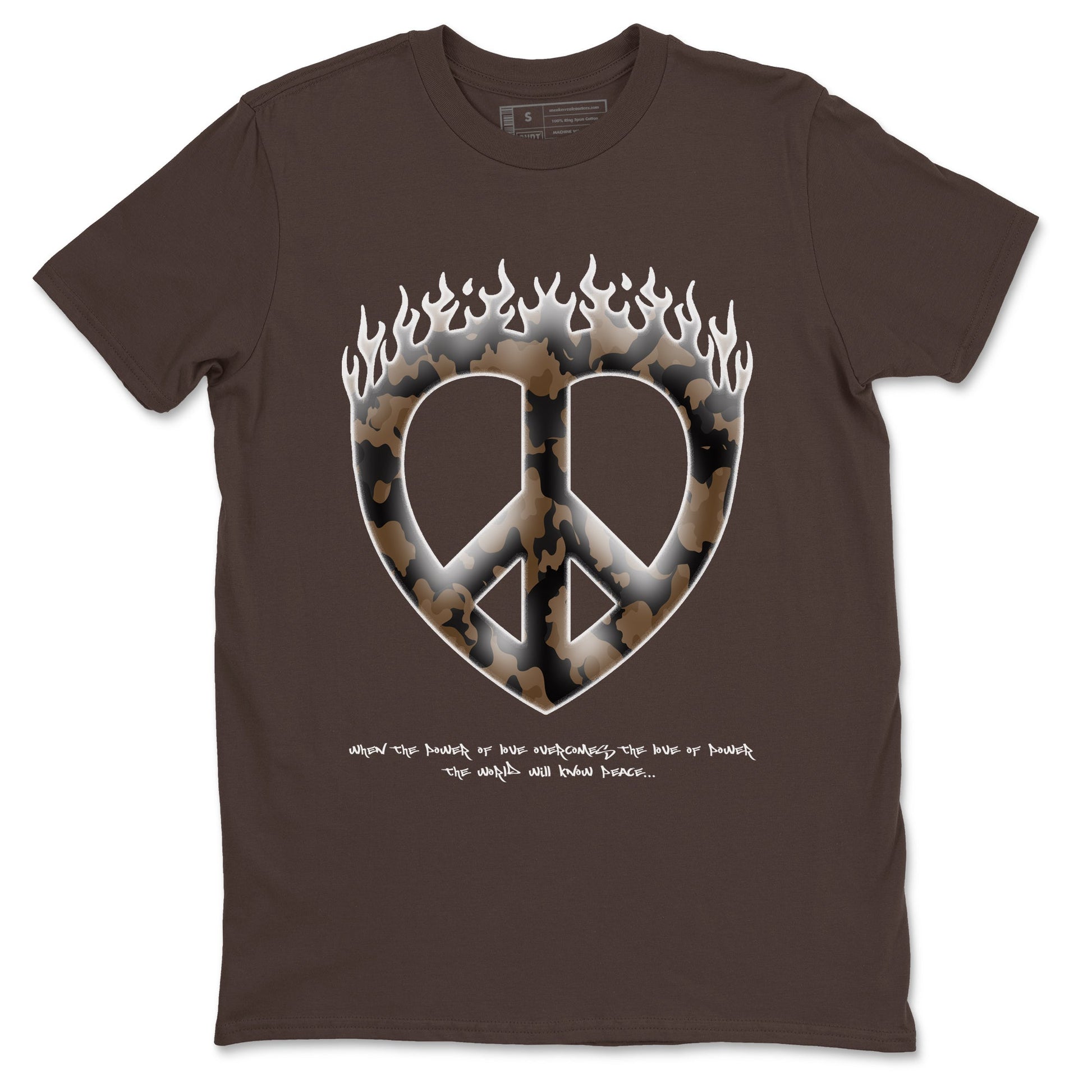 Jordan Jumpman Jack TR Travis Scott Dark Mocha shirts to match jordans Love Peace sneaker match tees Jordan Jumpman Jack Travis Scott Dark Mocha match shoes to clothes SNRT Sneaker Tees unisex cotton Dark Chocolate 2 shirts