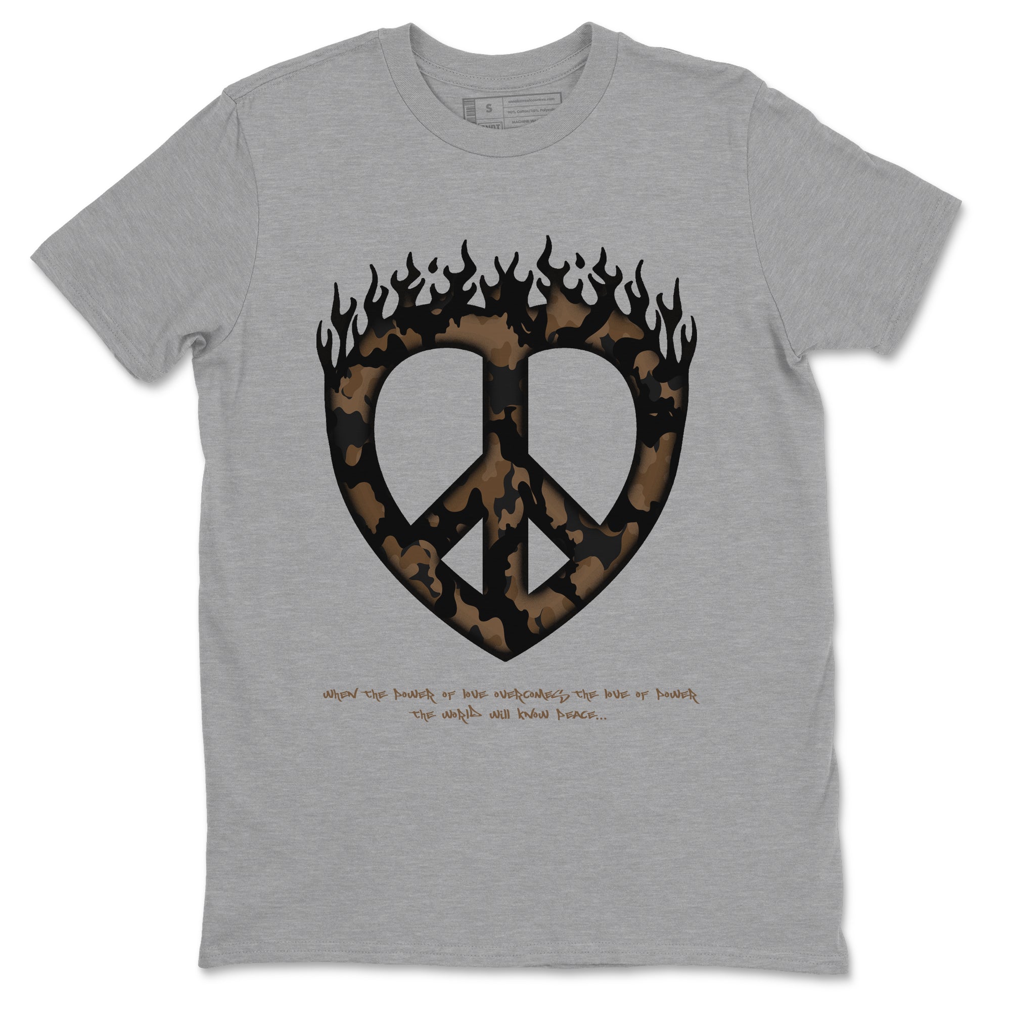 Jordan Jumpman Jack TR Travis Scott Dark Mocha shirts to match jordans Love Peace sneaker match tees Jordan Jumpman Jack Travis Scott Dark Mocha match shoes to clothes SNRT Sneaker Tees unisex cotton Heather Grey 2 shirts