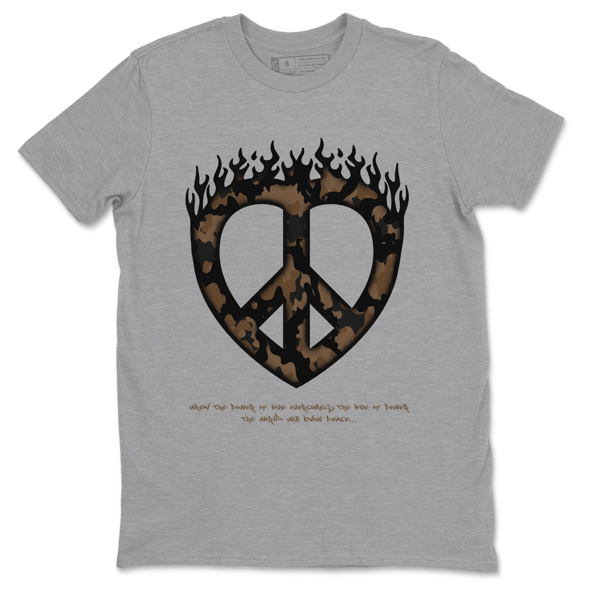 Jordan Jumpman Jack TR Travis Scott Dark Mocha shirts to match jordans Love Peace sneaker match tees Jordan Jumpman Jack Travis Scott Dark Mocha match shoes to clothes SNRT Sneaker Tees unisex cotton Heather Grey 2 shirts