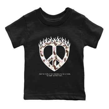 Dunk Cacao Wow And Pink Foam shirts to match jordans Love Peace sneaker match tees Dunk Cacao Wow And Pink Foam SNRT Sneaker Release Tees Youth Baby Black 2 crew neck shirts