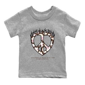 Dunk Cacao Wow And Pink Foam shirts to match jordans Love Peace sneaker match tees Dunk Cacao Wow And Pink Foam SNRT Sneaker Release Tees Youth Baby Heather Grey 2 crew neck shirts