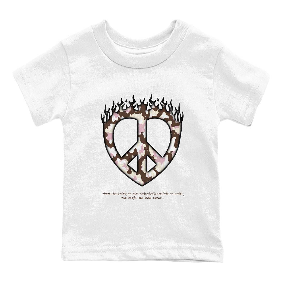 Dunk Cacao Wow And Pink Foam shirts to match jordans Love Peace sneaker match tees Dunk Cacao Wow And Pink Foam SNRT Sneaker Release Tees Youth Baby White 2 crew neck shirts