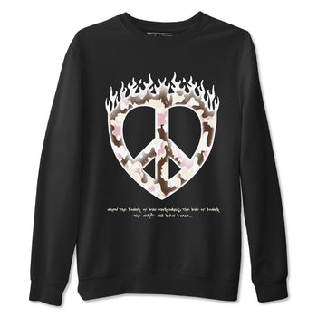 Dunk Cacao Wow And Pink Foam shirts to match jordans Love Peace sneaker match tees Dunk Cacao Wow And Pink Foam SNRT Sneaker Release Tees unisex cotton Black 2 crew neck shirts