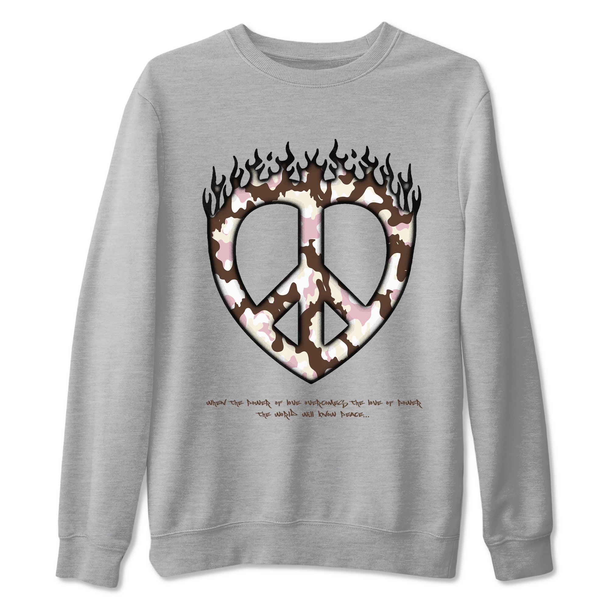 Dunk Cacao Wow And Pink Foam shirts to match jordans Love Peace sneaker match tees Dunk Cacao Wow And Pink Foam SNRT Sneaker Release Tees unisex cotton Heather Grey 2 crew neck shirts