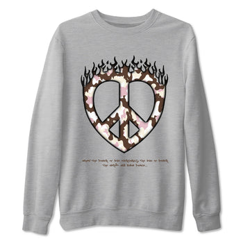 Dunk Cacao Wow And Pink Foam shirts to match jordans Love Peace sneaker match tees Dunk Cacao Wow And Pink Foam SNRT Sneaker Release Tees unisex cotton Heather Grey 2 crew neck shirts