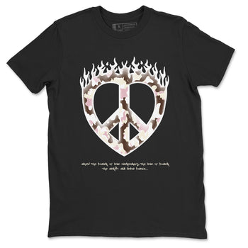 Dunk Cacao Wow And Pink Foam shirts to match jordans Love Peace sneaker match tees Dunk Cacao Wow And Pink Foam SNRT Sneaker Release Tees unisex cotton Black 2 crew neck shirts