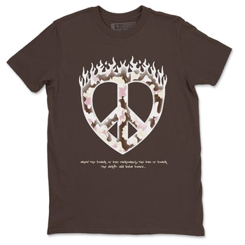 Dunk Cacao Wow And Pink Foam shirts to match jordans Love Peace sneaker match tees Dunk Cacao Wow And Pink Foam SNRT Sneaker Release Tees unisex cotton Dark Chocolate 2 crew neck shirts