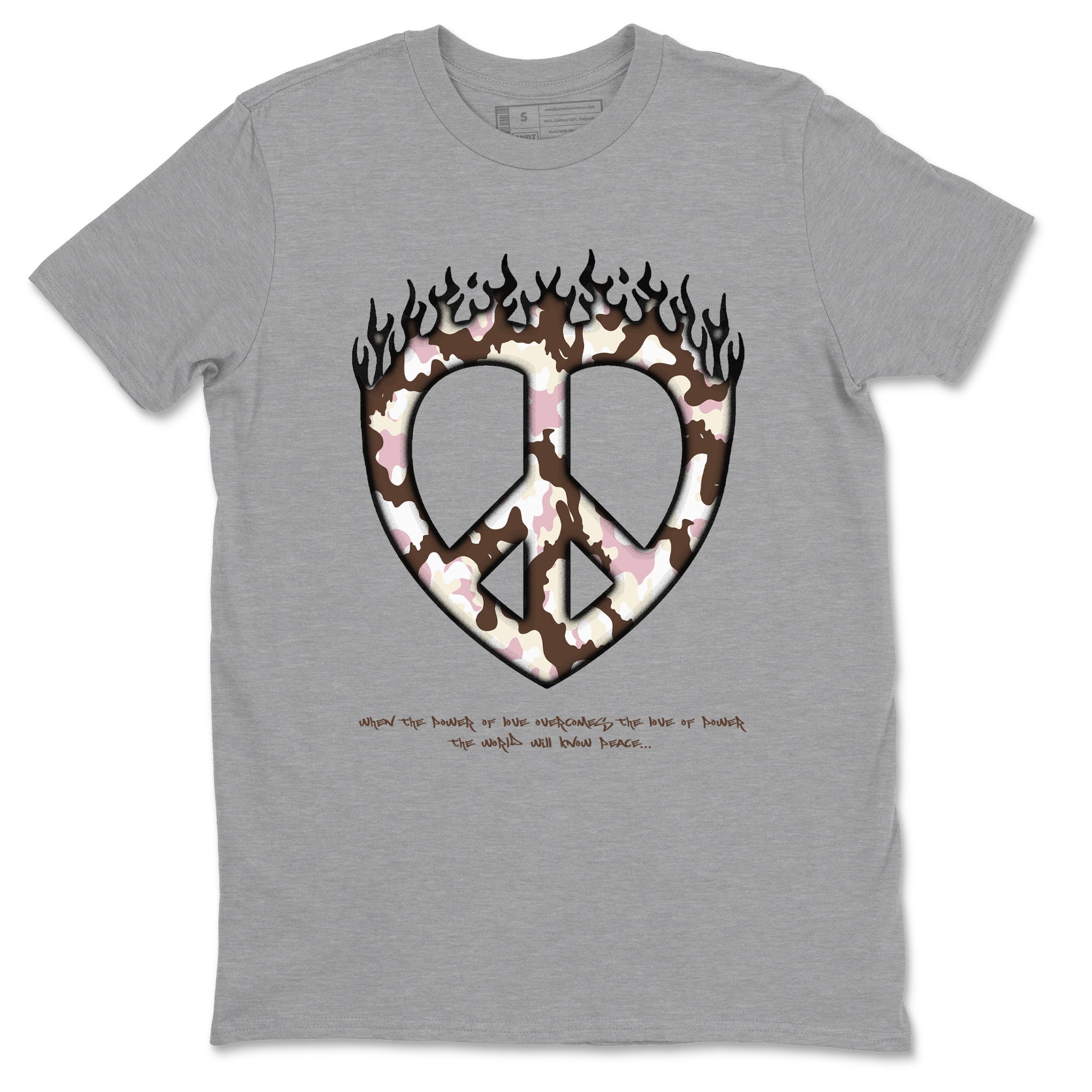 Dunk Cacao Wow And Pink Foam shirts to match jordans Love Peace sneaker match tees Dunk Cacao Wow And Pink Foam SNRT Sneaker Release Tees unisex cotton Heather Grey 2 crew neck shirts