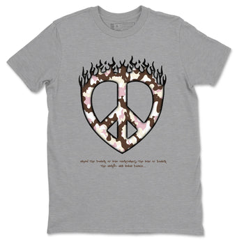 Dunk Cacao Wow And Pink Foam shirts to match jordans Love Peace sneaker match tees Dunk Cacao Wow And Pink Foam SNRT Sneaker Release Tees unisex cotton Heather Grey 2 crew neck shirts