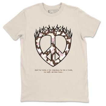 Dunk Cacao Wow And Pink Foam shirts to match jordans Love Peace sneaker match tees Dunk Cacao Wow And Pink Foam SNRT Sneaker Release Tees unisex cotton Natural 2 crew neck shirts