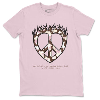 Dunk Cacao Wow And Pink Foam shirts to match jordans Love Peace sneaker match tees Dunk Cacao Wow And Pink Foam SNRT Sneaker Release Tees unisex cotton Pink 2 crew neck shirts