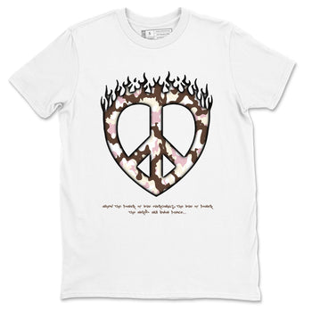 Dunk Cacao Wow And Pink Foam shirts to match jordans Love Peace sneaker match tees Dunk Cacao Wow And Pink Foam SNRT Sneaker Release Tees unisex cotton White 2 crew neck shirts