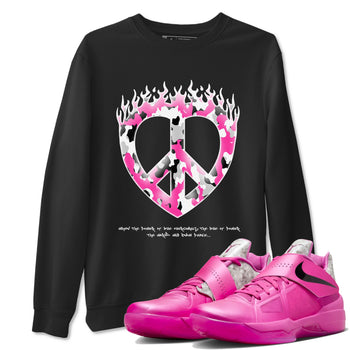 KD 4 Aunt Pearl shirts to match jordans Love Peace graphic tees KD 4 Aunt Pearl t shirts to match sneakers SNRT Sneaker Tees unisex cotton Black 1 shirts