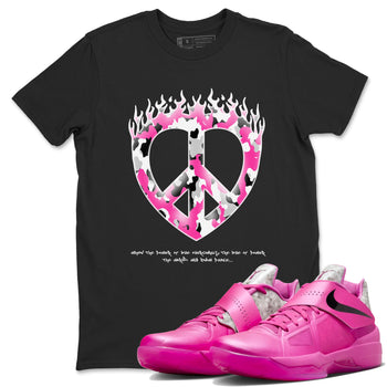 KD 4 Aunt Pearl shirts to match jordans Love Peace graphic tees KD 4 Aunt Pearl t shirts to match sneakers SNRT Sneaker Tees unisex cotton Black 1 shirts