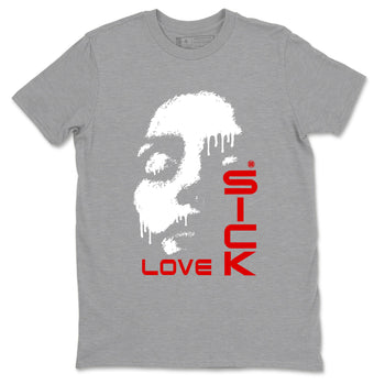 11s Bred Velvet shirts to match jordans Love Sick sneaker match tees Air Jordan 11 Bred Velvet match shoes to clothes SNRT Sneaker Tees unisex cotton Heather Grey 2 shirts