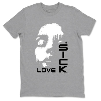 12s Black Wolf Grey shirts to match jordans Love Sick sneaker match tees Air Jordan 12 Barons match shoes to clothes SNRT Sneaker Tees unisex cotton Heather Grey 2 shirts