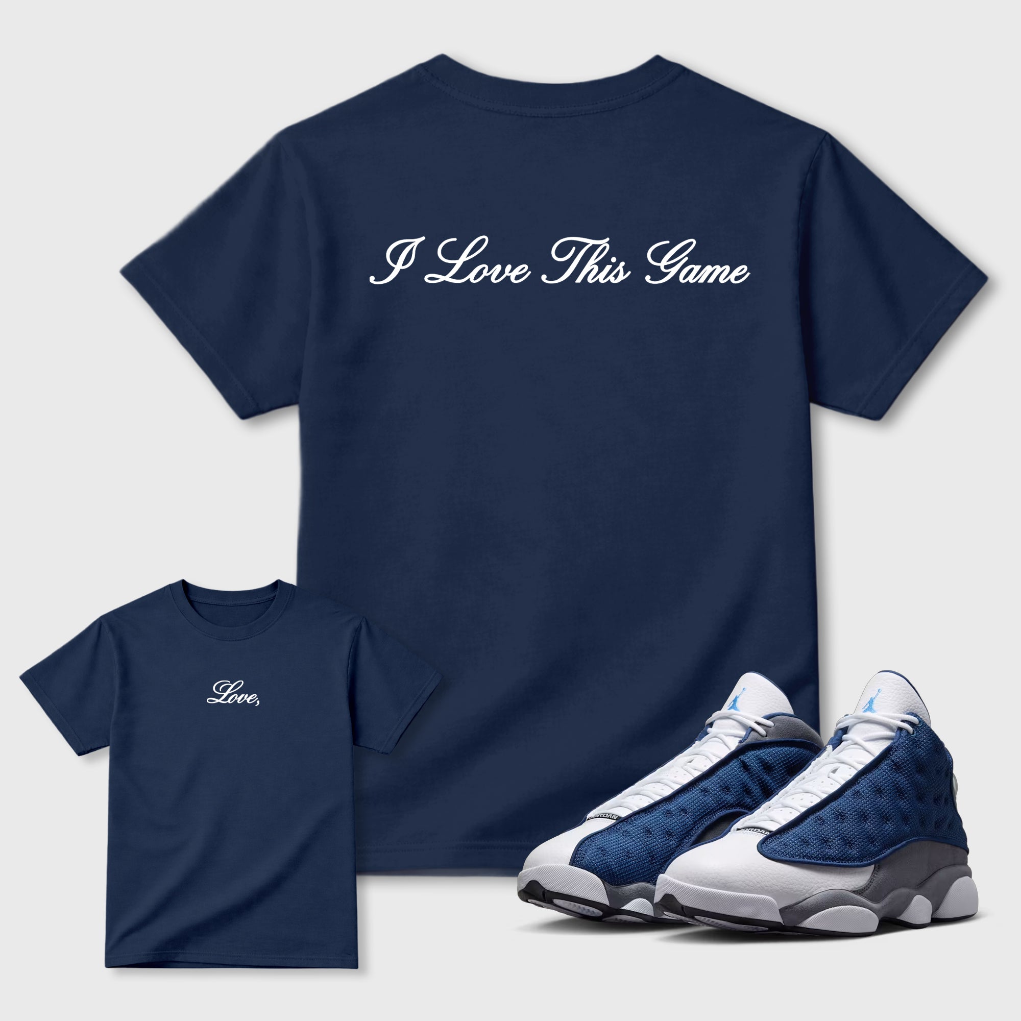 Love This Game Graphic T-Shirt featuring original streetwear artwork designed to match the . Navy Graphic T-Shirt.