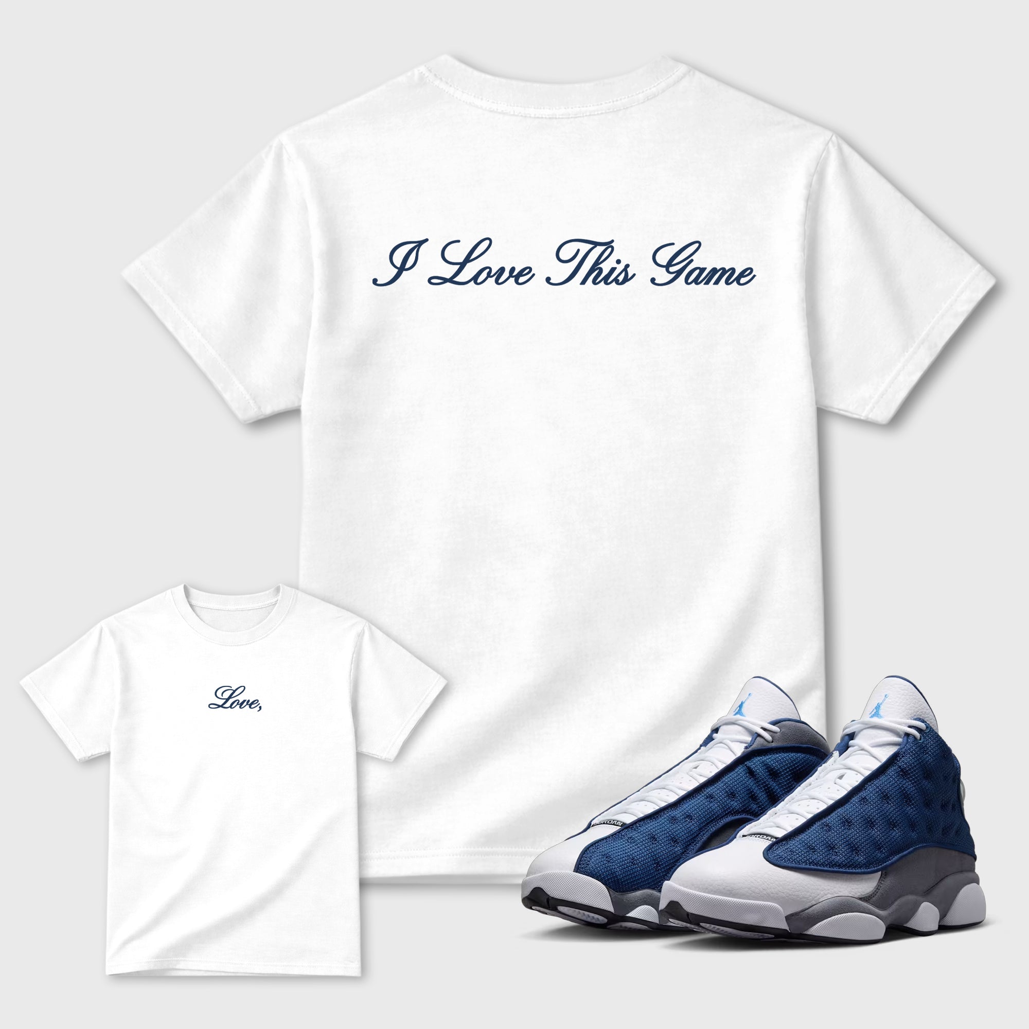 Love This Game Graphic T-Shirt featuring original streetwear artwork designed to match the . White Graphic T-Shirt.