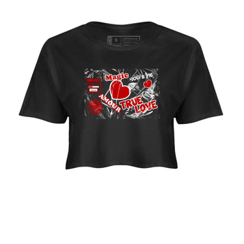 Air Jordan 11 Low Bred sneaker match tee Love Under Wraps sneaker match tees Air Jordan 11 Bred best t-shirts to match jordans SNRT Sneaker Tees unisex cotton Black 2 crop tee