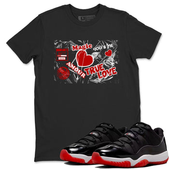 Air Jordan 11 Low Bred sneaker match tee Love Under Wraps sneaker match tees Air Jordan 11 Bred best t-shirts to match jordans SNRT Sneaker Tees unisex cotton Black 1 shirts