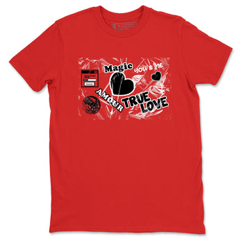 Air Jordan 11 Low Bred sneaker match tee Love Under Wraps sneaker match tees Air Jordan 11 Bred best t-shirts to match jordans SNRT Sneaker Tees unisex cotton Red 2 shirts