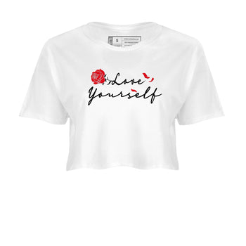 AE 1 Bred shirts to match jordans Love Yourself sneaker match tees AE 1 Bred match shoes to clothes SNRT Sneaker Tees unisex cotton White 1 crop tee