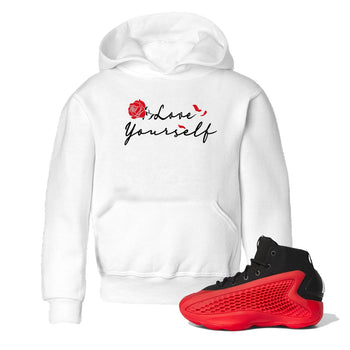 AE 1 Bred shirts to match jordans Love Yourself sneaker match tees AE 1 Bred match shoes to clothes SNRT Sneaker Tees Youth Baby White 1 tee