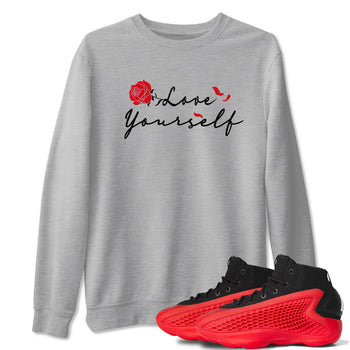 AE 1 Bred shirts to match jordans Love Yourself sneaker match tees AE 1 Bred match shoes to clothes SNRT Sneaker Tees unisex cotton Heather Grey 1 shirts