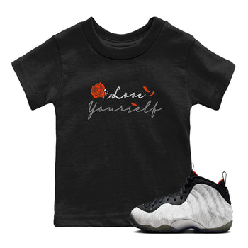 Foams One Jin shirts to match jordans Love Yourself sneaker match tees Foams One Jin match shoes to clothes SNRT Sneaker Tees Youth Baby Black 1 tee