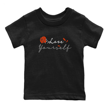 Foams One Jin shirts to match jordans Love Yourself sneaker match tees Foams One Jin match shoes to clothes SNRT Sneaker Tees Youth Baby Black 2 tee