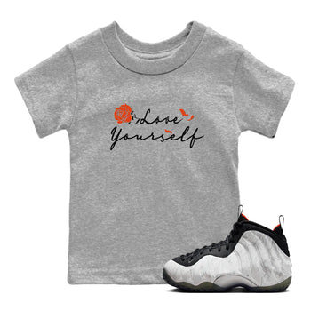Foams One Jin shirts to match jordans Love Yourself sneaker match tees Foams One Jin match shoes to clothes SNRT Sneaker Tees Youth Baby Heather Grey 1 tee