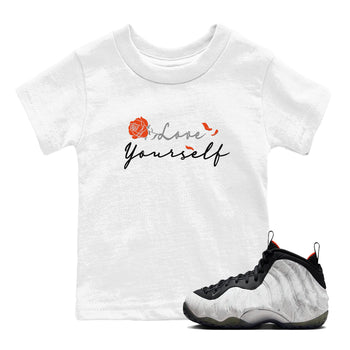 Foams One Jin shirts to match jordans Love Yourself sneaker match tees Foams One Jin match shoes to clothes SNRT Sneaker Tees Youth Baby White 1 tee