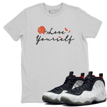 Foams One Jin shirts to match jordans Love Yourself sneaker match tees Foams One Jin match shoes to clothes SNRT Sneaker Tees unisex cotton Silver 1 shirts