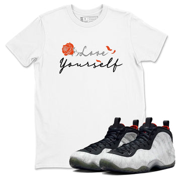 Foams One Jin shirts to match jordans Love Yourself sneaker match tees Foams One Jin match shoes to clothes SNRT Sneaker Tees unisex cotton White 1 shirts