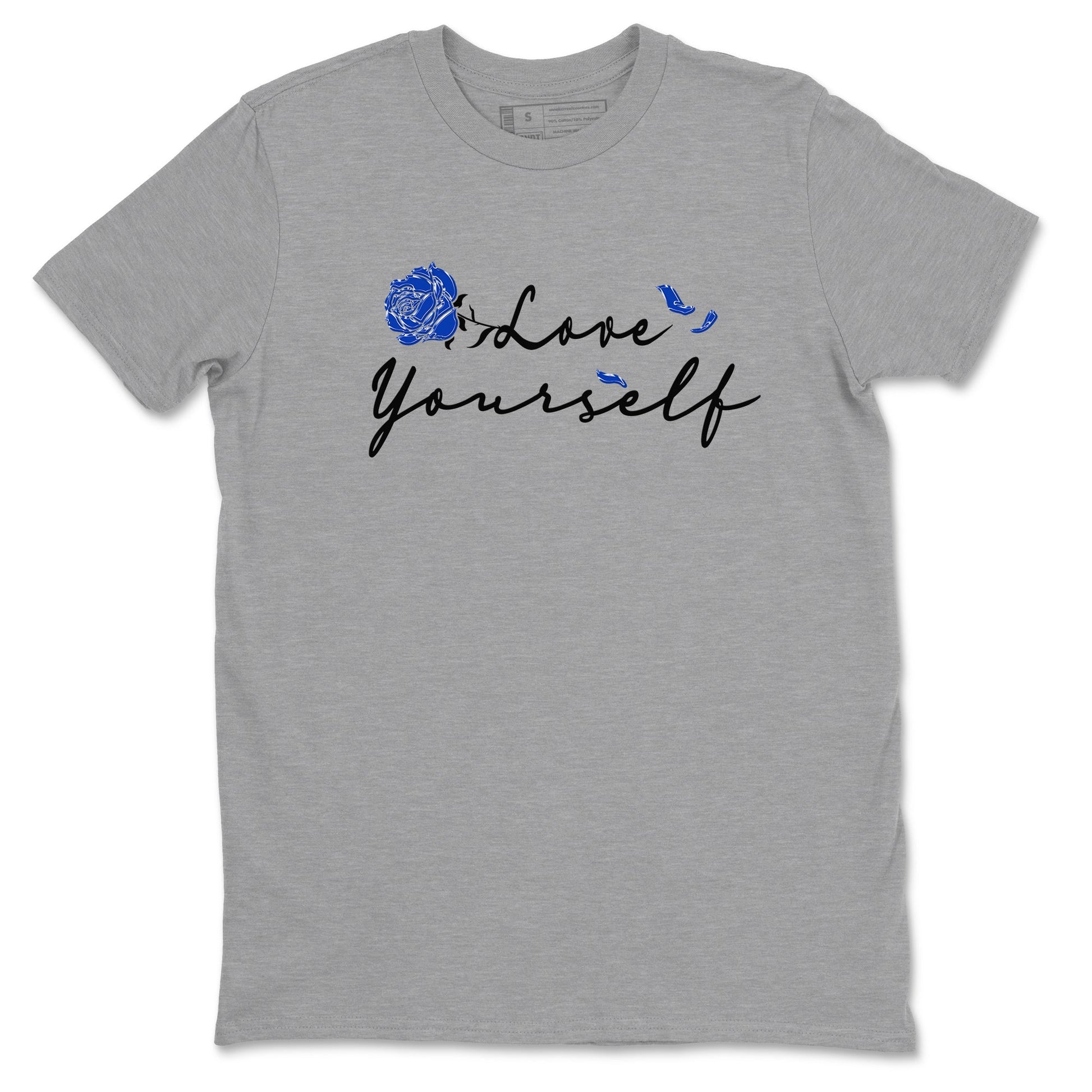 Foams One Royal shirts to match jordans Love Yourself sneaker match tees Air Foamposite One Royal match shoes to clothes SNRT Sneaker Tees unisex cotton Heather Grey 2 shirts