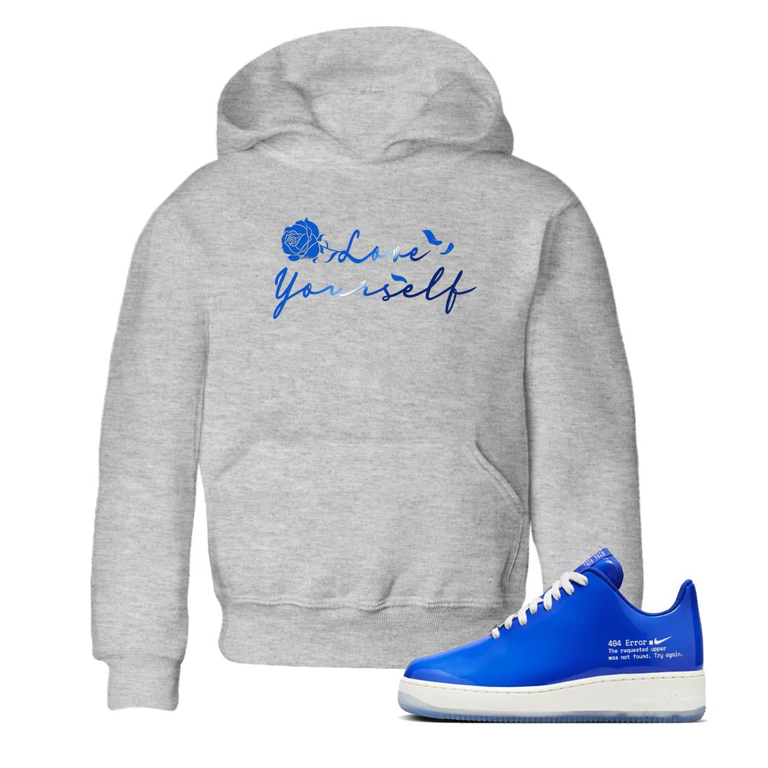 Air Force 1 404 Error shirt to match jordans Love Yourself sneaker tees Air Force 1 404 Error SNRT sneaker release tees baby toddler Heather Grey 1 cotton Shirt