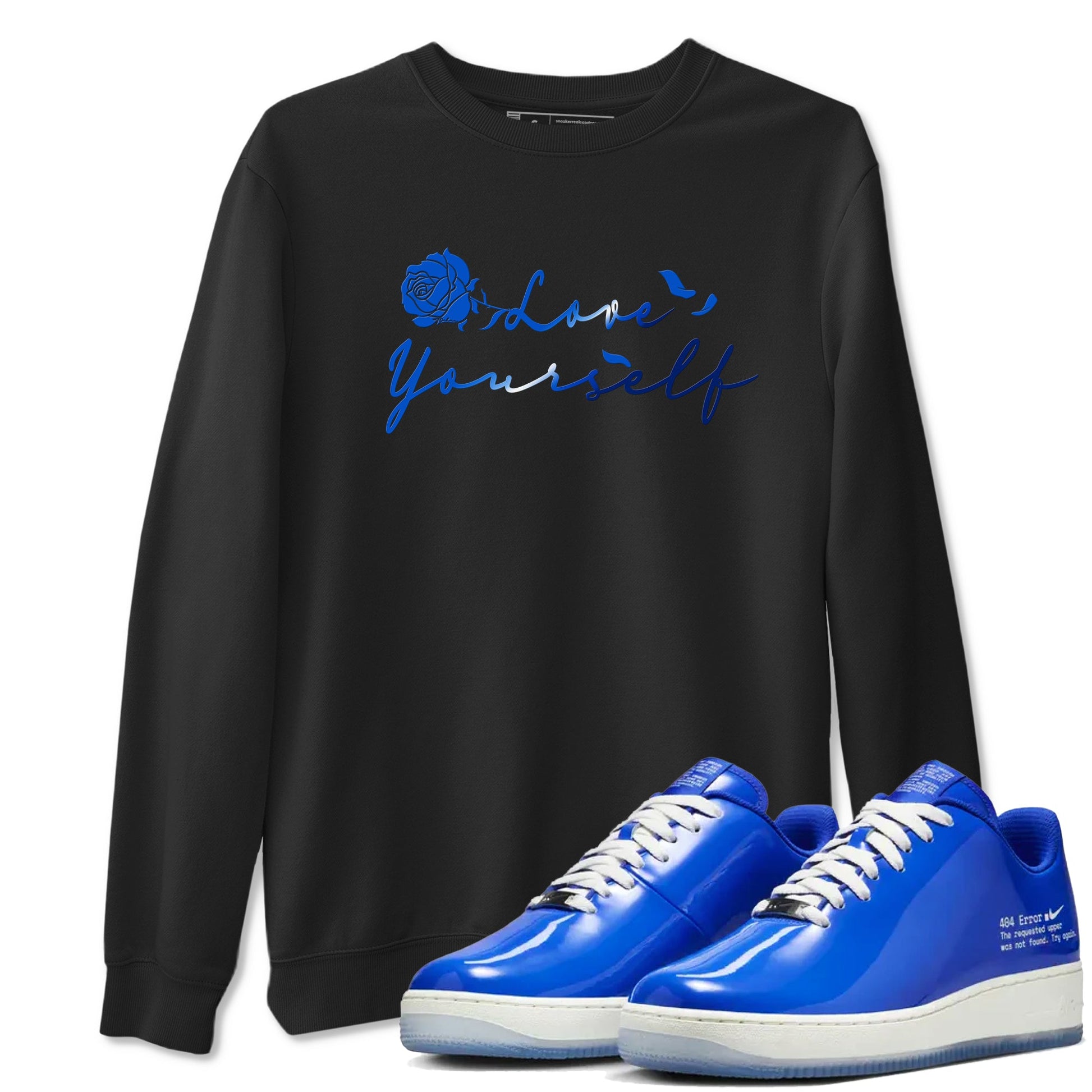 Air Force 1 404 Error shirt to match jordans Love Yourself sneaker tees Air Force 1 404 Error SNRT Sneaker Release Tees unisex cotton Black 1 crew neck shirt