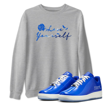 Air Force 1 404 Error shirt to match jordans Love Yourself sneaker tees Air Force 1 404 Error SNRT Sneaker Release Tees unisex cotton Heather Grey 1 crew neck shirt