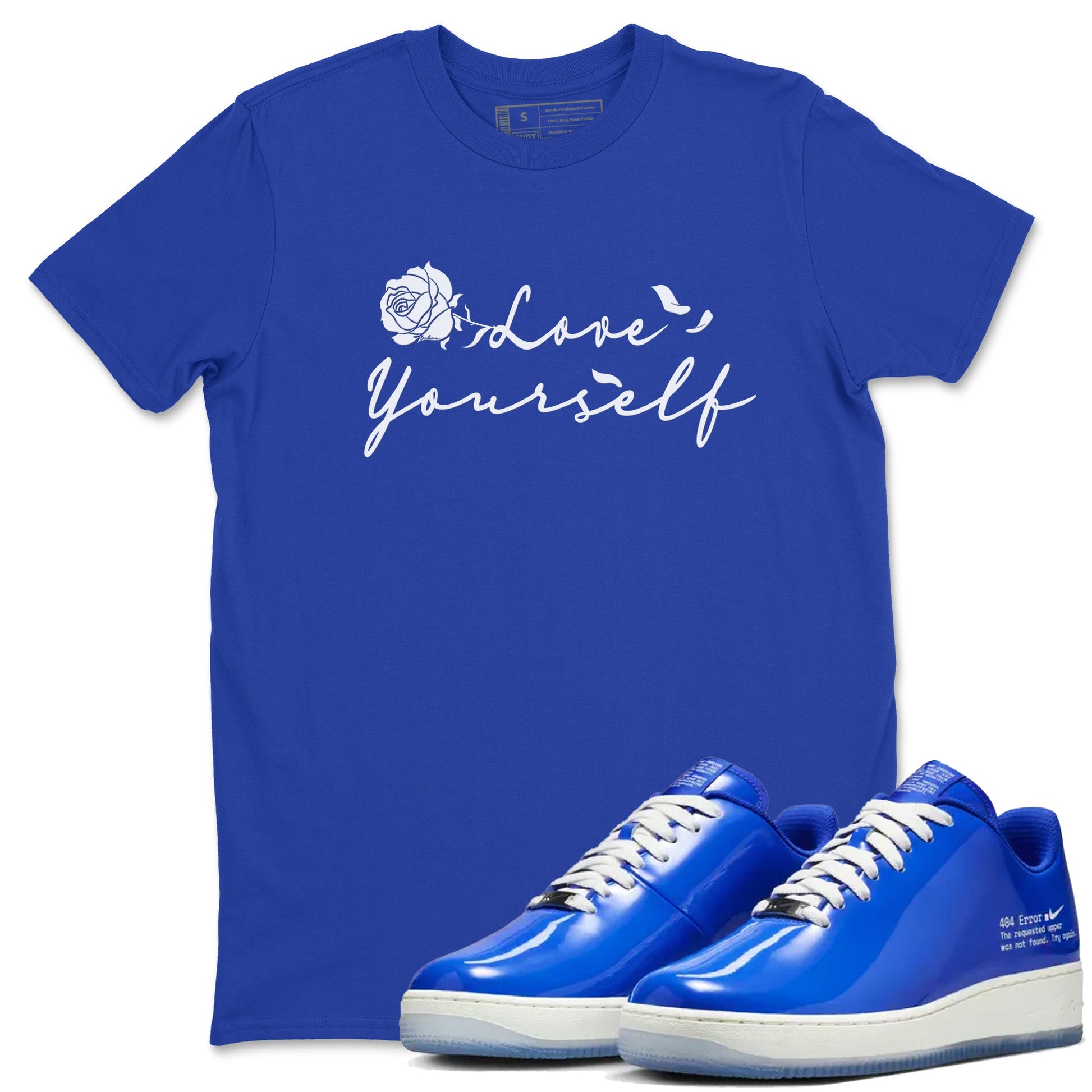 Air Force 1 404 Error shirt to match jordans Love Yourself sneaker tees Air Force 1 404 Error SNRT Sneaker Release Tees unisex cotton Royal Blue 1 crew neck shirt